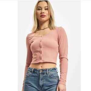 ONLY Kaya Cropped Long Sleeve Cropped Knit Cardigan, Size XS